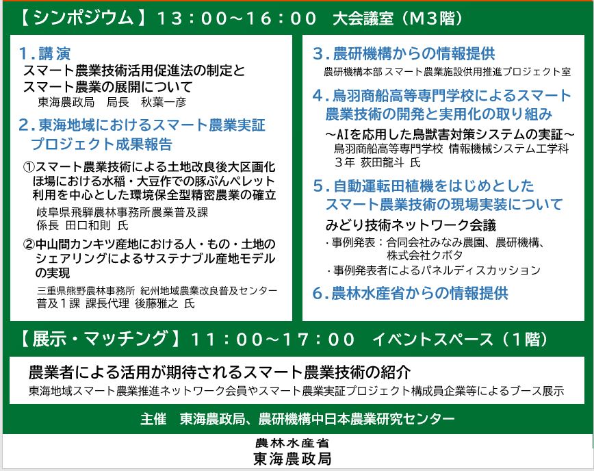 「スマート農業推進フォーラム2024 in東海」のご案内