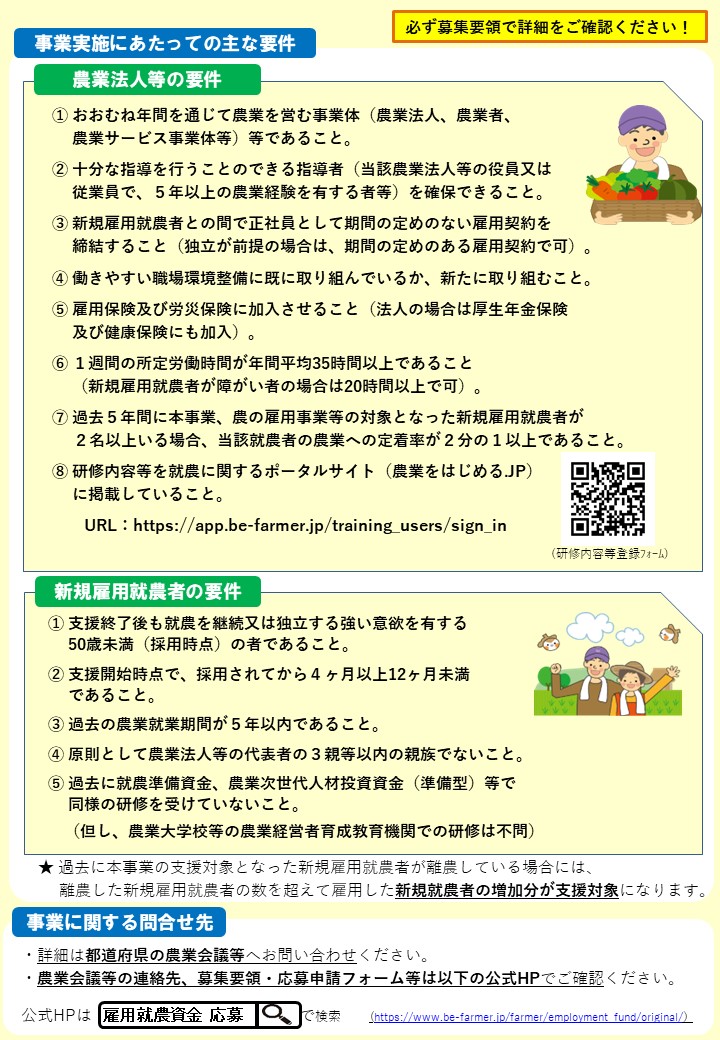 【雇用就農資金の募集】50歳未満の就農希望者の新規雇用を応援します！