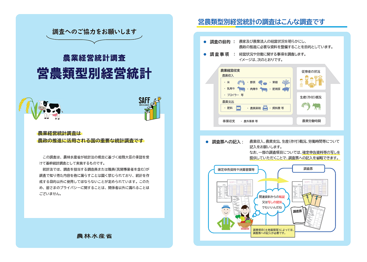 農業経営統計調査「営農類型別経営統計」へのご協力をお願いします！